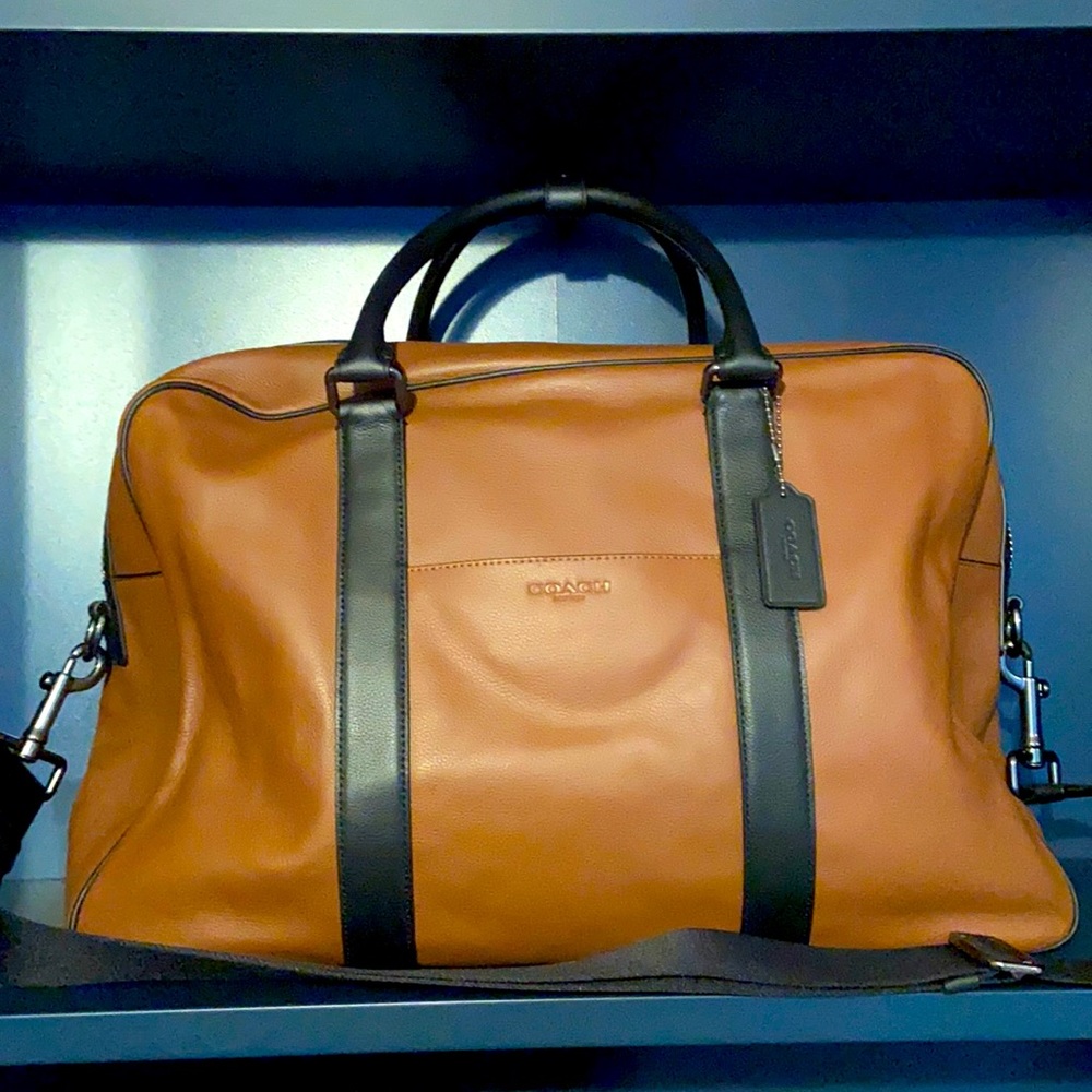 Coach Leather Carry On Zip Overnight Duffle